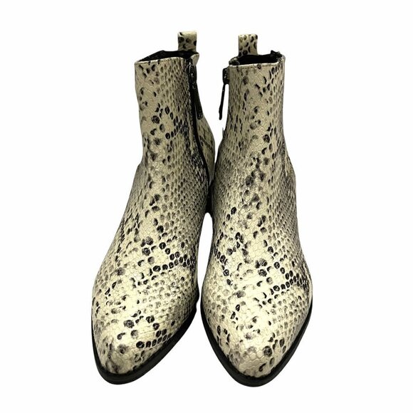 Blondo Women's NWT Elvina Snake Embossed Leather Waterproof Ankle Booties Size 7 - Picture 6 of 9